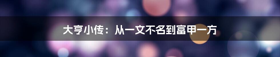 大亨小传:从一文不名到富甲一方
