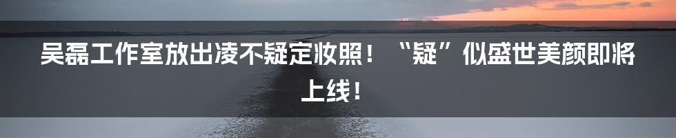 吴磊工作室放出凌不疑定妆照!“疑”似盛世美颜即将上线!