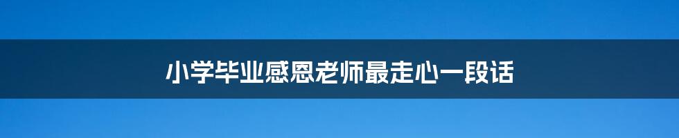 小学毕业感恩老师最走心一段话