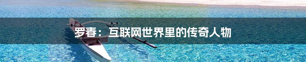 罗春:互联网世界里的传奇人物