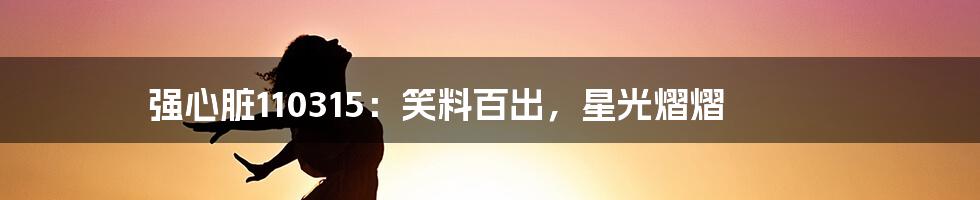 强心脏110315:笑料百出,星光熠熠