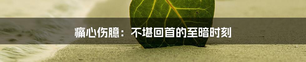 痛心伤臆:不堪回首的至暗时刻