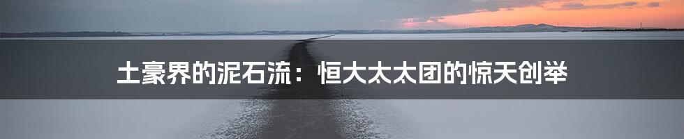 土豪界的泥石流:恒大太太团的惊天创举