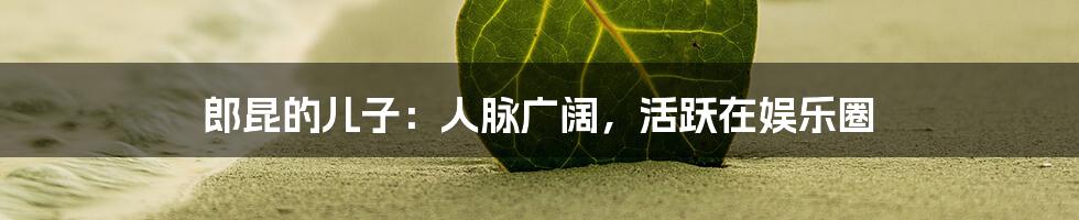 郎昆的儿子:人脉广阔,活跃在娱乐圈