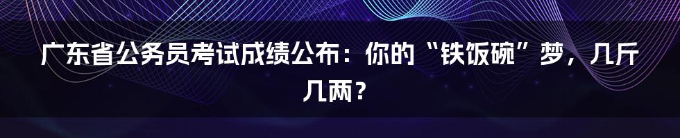广东省公务员考试成绩公布:你的“铁饭碗”梦,几斤几两?