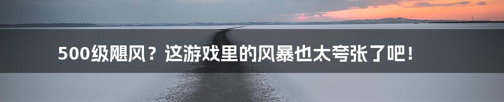 500级飓风?这游戏里的风暴也太夸张了吧!