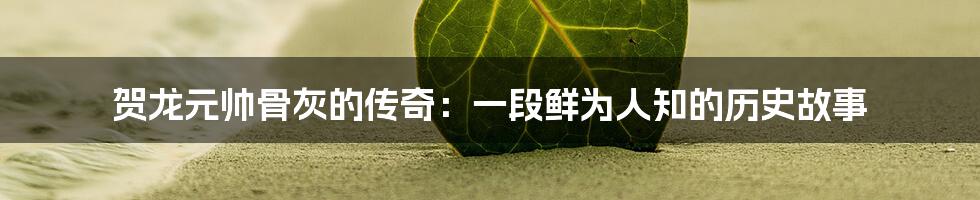 贺龙元帅骨灰的传奇:一段鲜为人知的历史故事