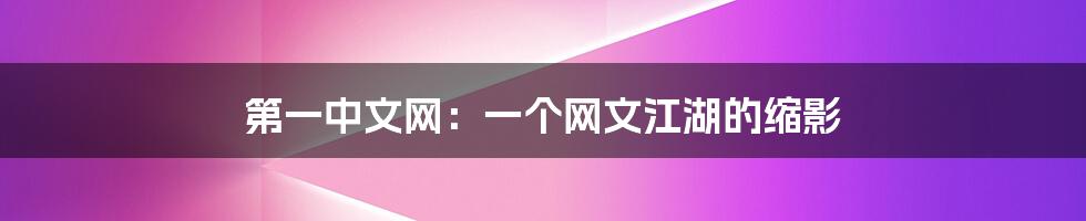 第一中文网:一个网文江湖的缩影