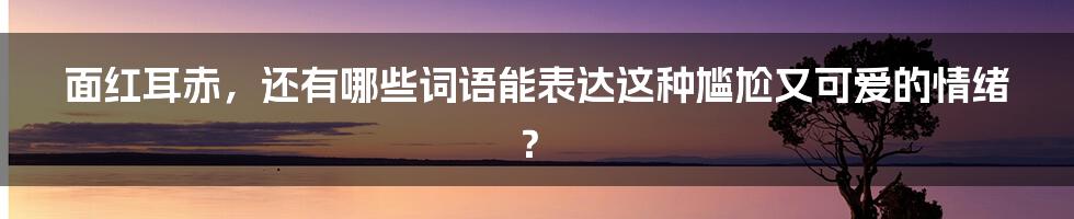 面红耳赤,还有哪些词语能表达这种尴尬又可爱的情绪?