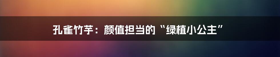 孔雀竹芋:颜值担当的“绿植小公主”