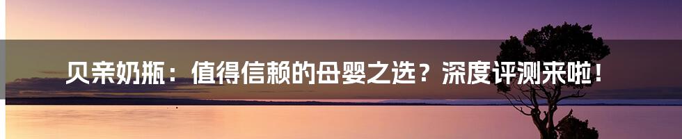 贝亲奶瓶:值得信赖的母婴之选?深度评测来啦!
