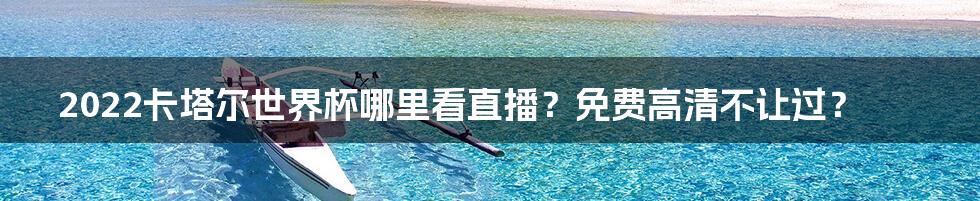 2022卡塔尔世界杯哪里看直播?免费高清不让过?