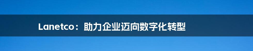 Lanetco:助力企业迈向数字化转型