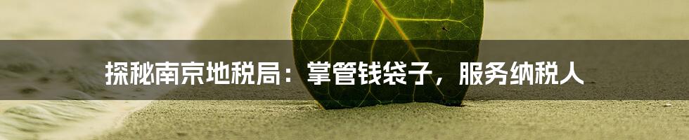 探秘南京地税局:掌管钱袋子,服务纳税人