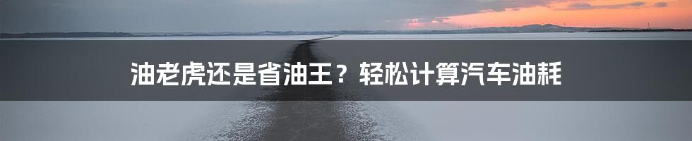 油老虎还是省油王?轻松计算汽车油耗