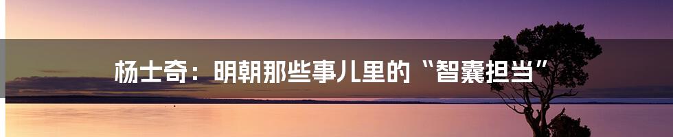 杨士奇:明朝那些事儿里的“智囊担当”