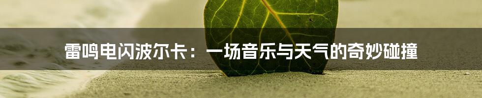 雷鸣电闪波尔卡:一场音乐与天气的奇妙碰撞
