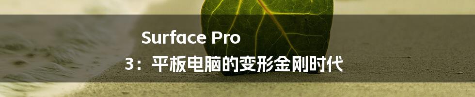 Surface Pro 3:平板电脑的变形金刚时代