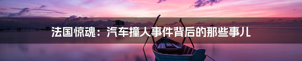 法国惊魂:汽车撞人事件背后的那些事儿