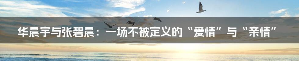 华晨宇与张碧晨:一场不被定义的“爱情”与“亲情”