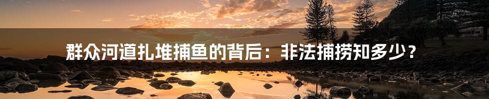 群众河道扎堆捕鱼的背后:非法捕捞知多少?
