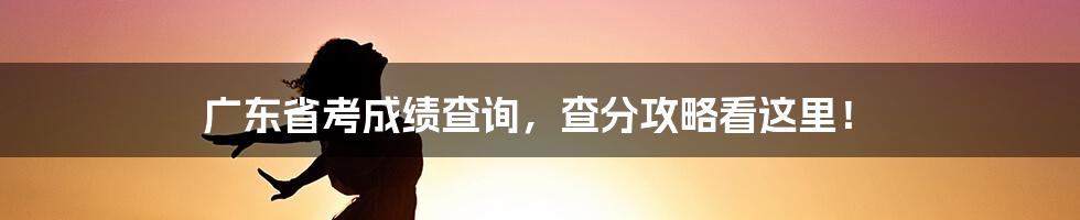 广东省考成绩查询,查分攻略看这里!