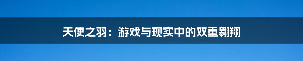 天使之羽:游戏与现实中的双重翱翔