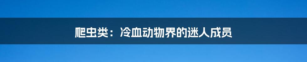 爬虫类：冷血动物界的迷人成员
