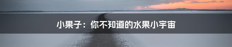 小果子:你不知道的水果小宇宙