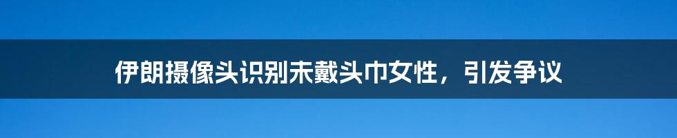 伊朗摄像头识别未戴头巾女性,引发争议