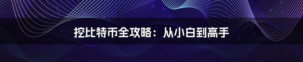 挖比特币全攻略:从小白到高手