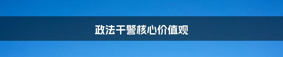 政法干警核心价值观