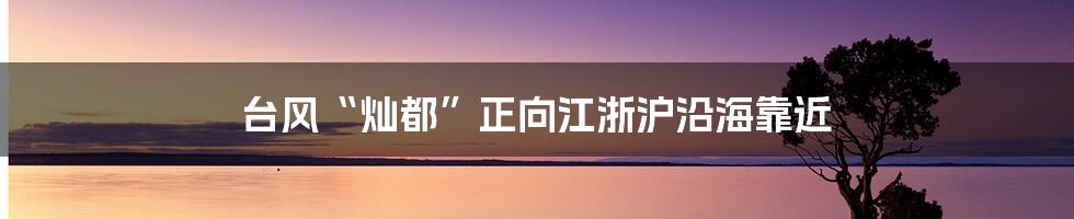 台风“灿都”正向江浙沪沿海靠近