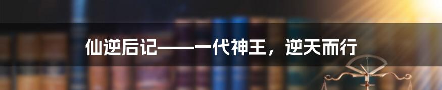 仙逆后记——一代神王,逆天而行
