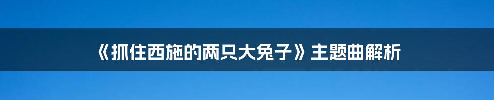 《抓住西施的两只大兔子》主题曲解析