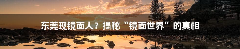 东莞现镜面人?揭秘“镜面世界”的真相