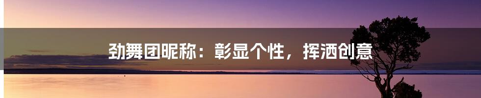 劲舞团昵称:彰显个性,挥洒创意