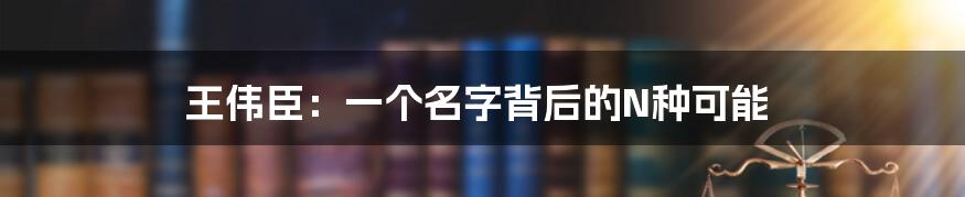 王伟臣:一个名字背后的N种可能