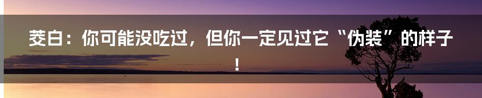 茭白：你可能没吃过，但你一定见过它“伪装”的样子！