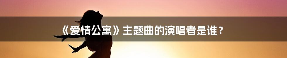 《爱情公寓》主题曲的演唱者是谁?