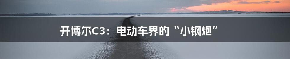 开博尔C3:电动车界的“小钢炮”