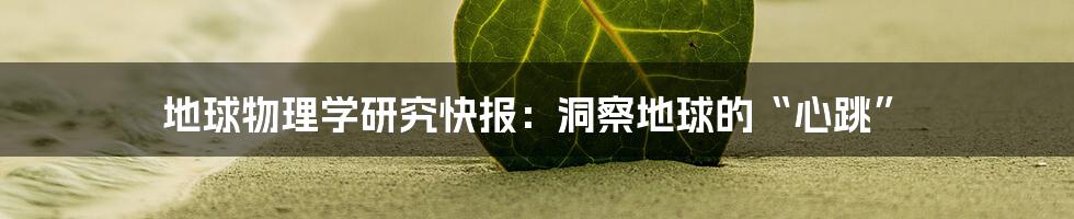 地球物理学研究快报：洞察地球的“心跳”