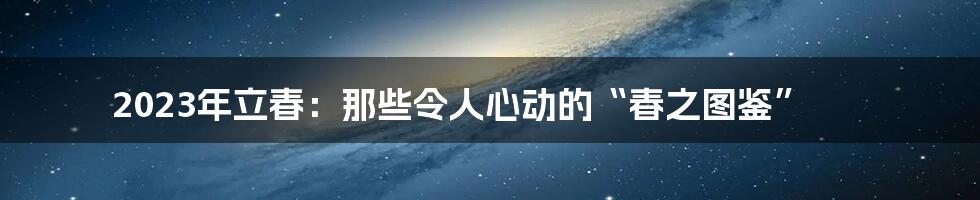2023年立春:那些令人心动的“春之图鉴”