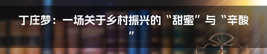 丁庄梦:一场关于乡村振兴的“甜蜜”与“辛酸”