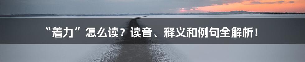 “着力”怎么读?读音、释义和例句全解析!