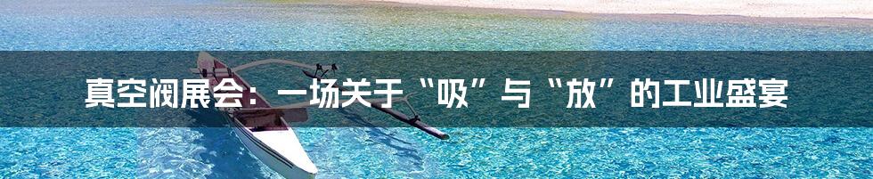 真空阀展会:一场关于“吸”与“放”的工业盛宴