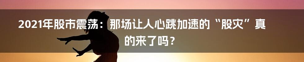 2021年股市震荡:那场让人心跳加速的“股灾”真的来了吗?