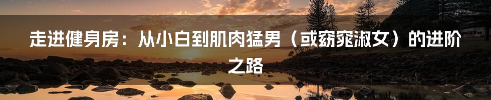 走进健身房:从小白到肌肉猛男(或窈窕淑女)的进阶之路