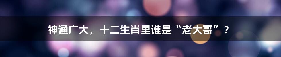 神通广大,十二生肖里谁是“老大哥”?