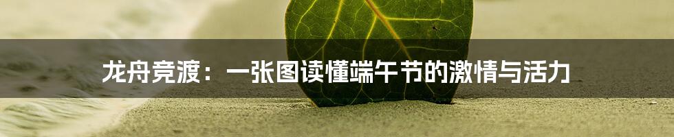 龙舟竞渡:一张图读懂端午节的激情与活力